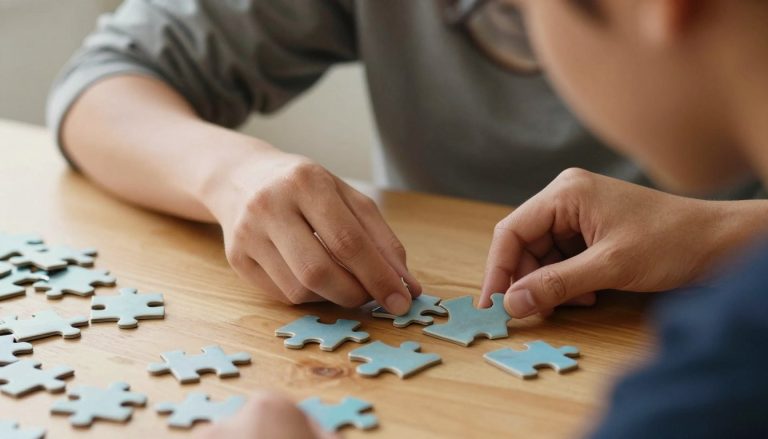 Osoba ćwicząca pamięć poprzez rozwiązywanie łamigłówek i zadań umysłowych