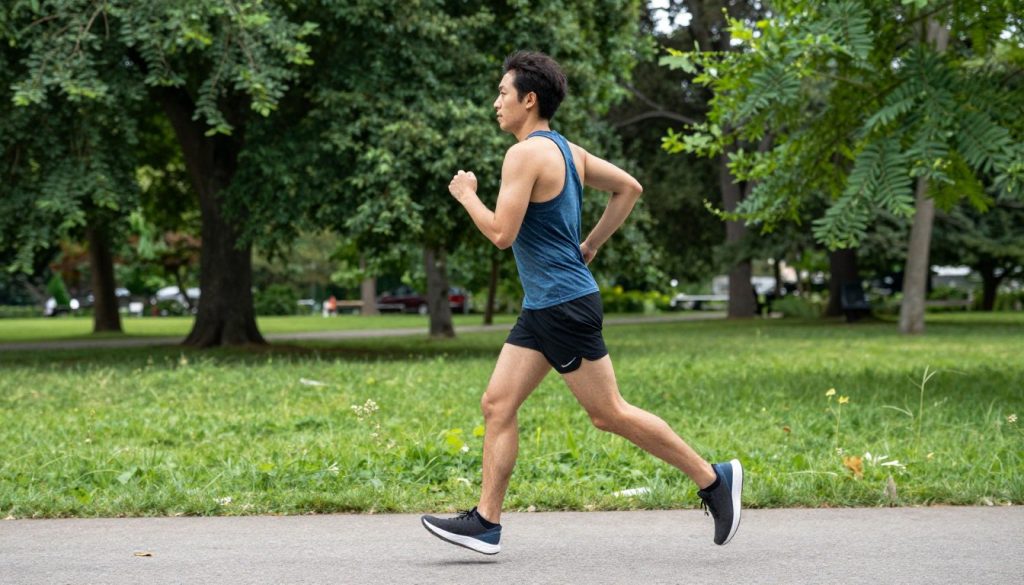 Osoba uprawiająca jogging na świeżym powietrzu, co wspiera ukrwienie m&oacute;zgu i pamięć